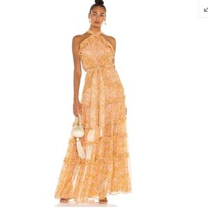 Alexis Halter Maxi Dress in Orange Floral